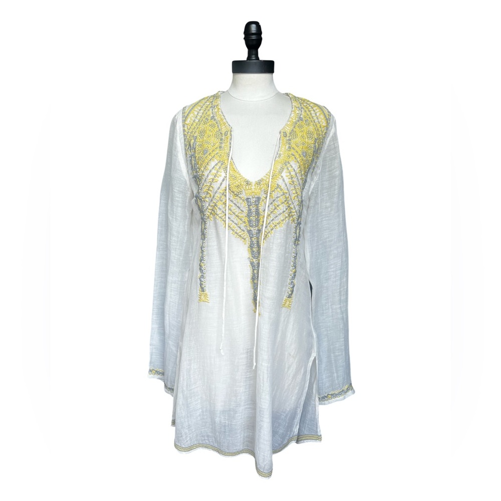 BIYA by JOHNNY WAS Silk and Linen Tunic, Size XS